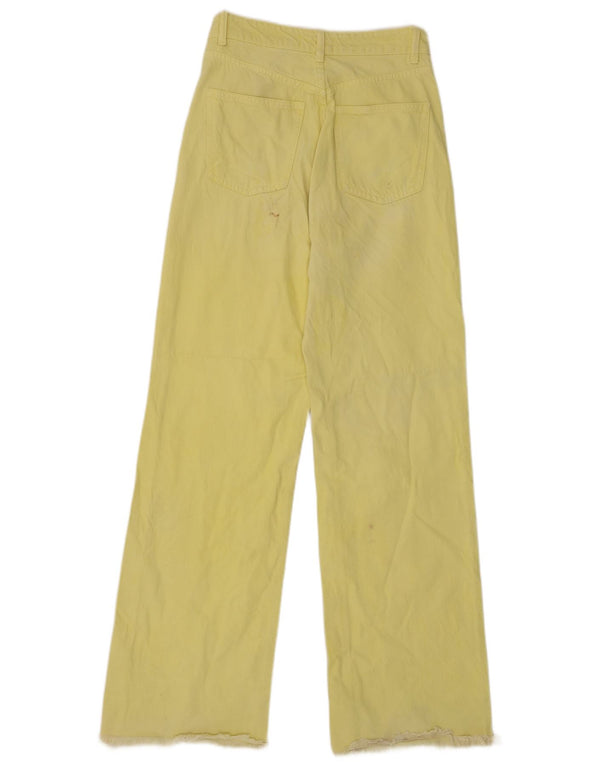 Zara Dame Jeans med brede ben EU 36 XS W26 L31 Gul