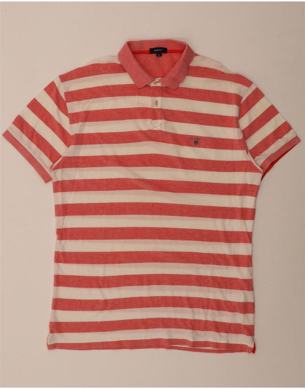 Gant Polo Shirt til mænd 3XL rødstribet bomuld