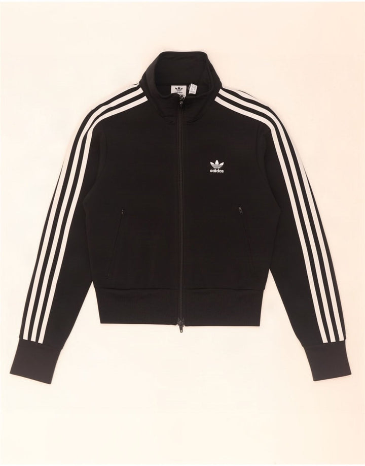 Adidas Womens Crop træningsdragt Topjakke UK 6 XS Sort Polyester