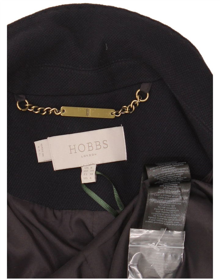 Hobbs Dame 1 Knap Blazer Jacket UK 8 Small Navy Blue Polyester