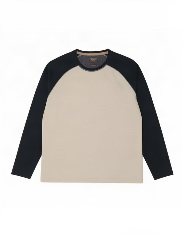 Fat Face Herre Top Langærmet XL Hvid Colourblock