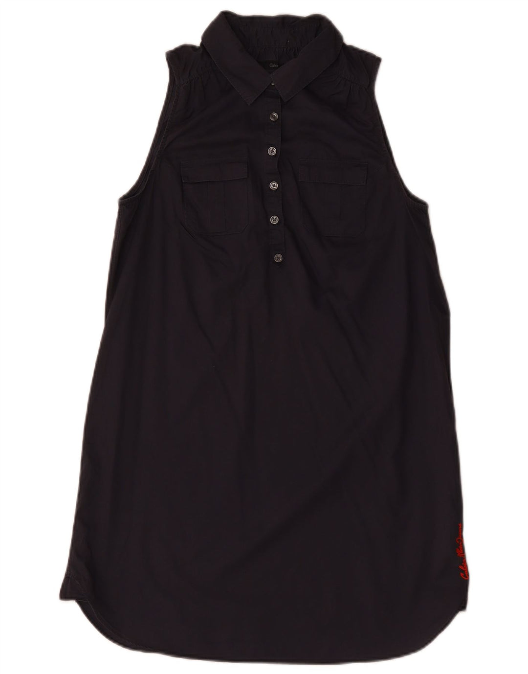 CALVIN KLEIN Dame Ærmeløs Pullover Shirt Dress UK 10 Small Navy Blue