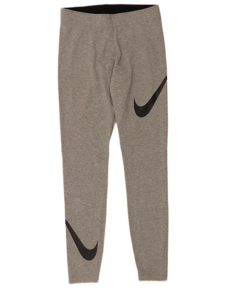 NIKE Grafiske Leggings til kvinder UK 10 Små, grå flækkede bomuld