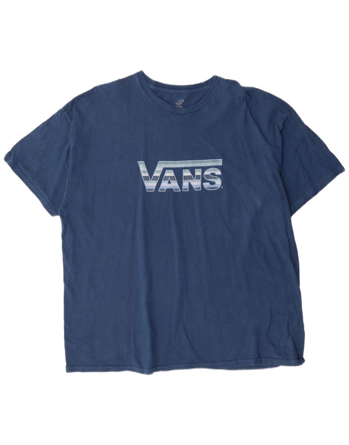 VANS Herre Grafisk T-Shirt Top 2XL Blå