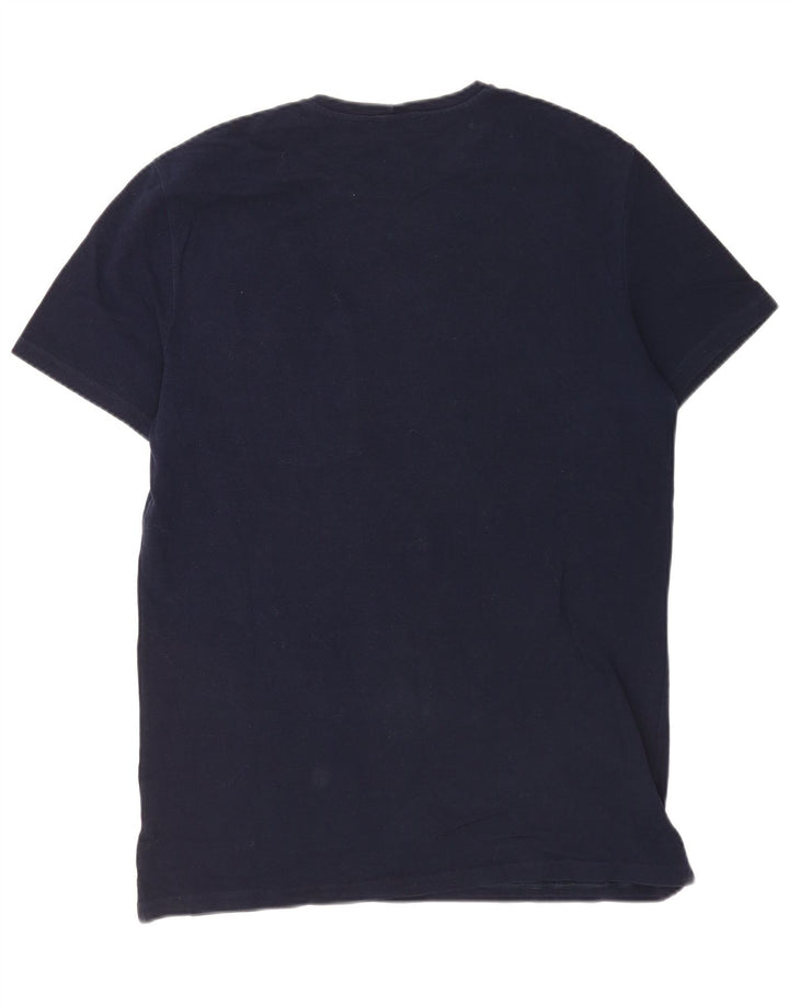 Benetton Herre T-Shirt Top Stor Marineblå Bomuld