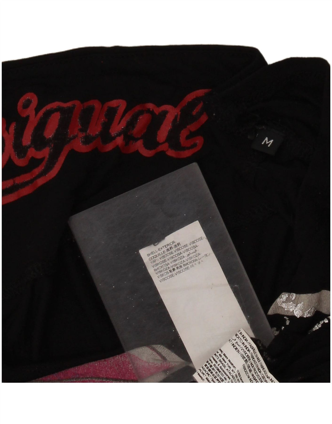 DESIGUAL Kvinder Oversized grafisk T-shirt Top UK 14 Medium Black Floral