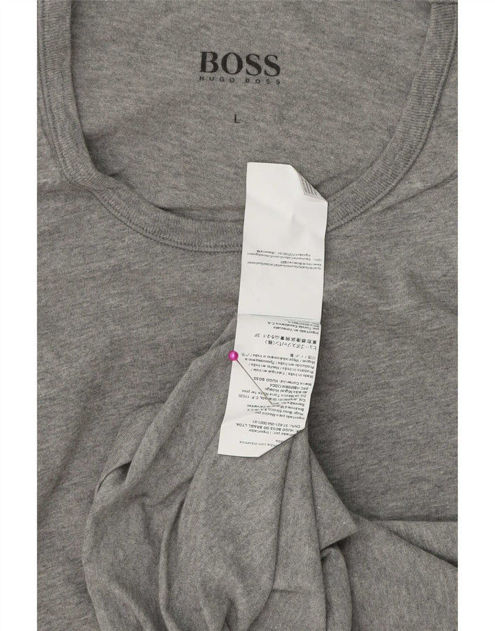 Hugo Boss Herre T-Shirt Top Stor Grå Bomuld