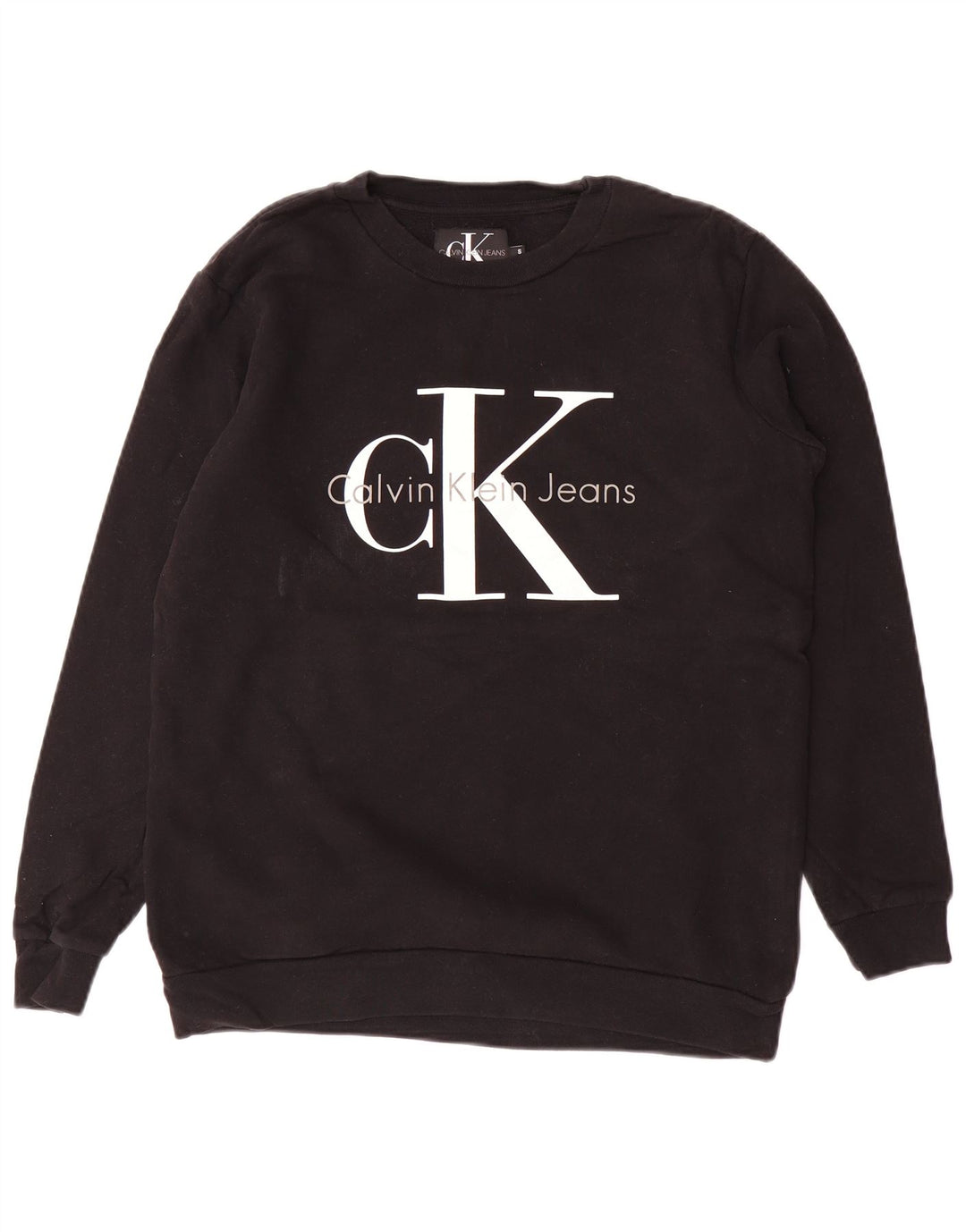CALVIN KLEIN JEANS Grafisk sweatshirt til mænd, lille sort bomuld