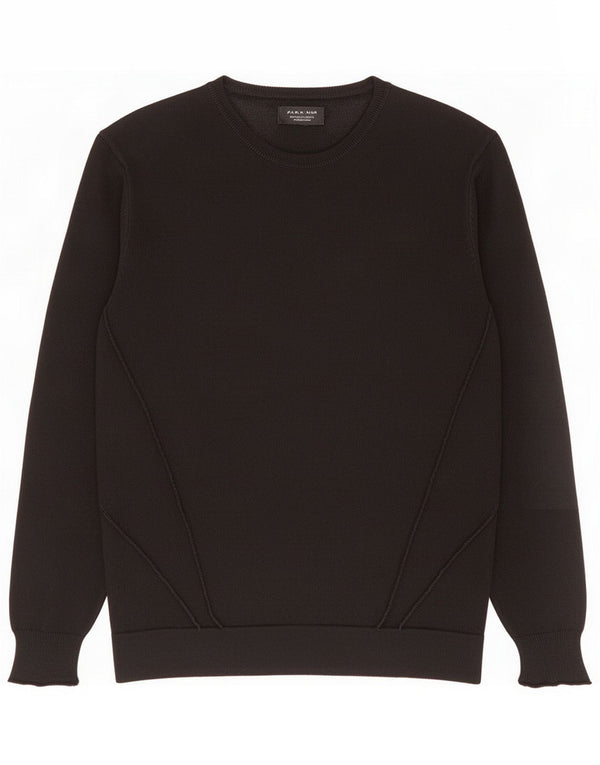 Zara sweater med rund hals til mænd Large Black Cotton