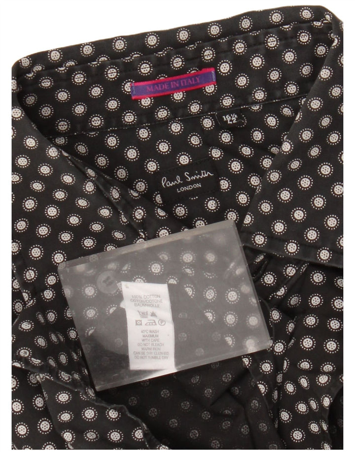 Paul Smith Herre skjorte str. 42 16 1/2 Stor sort polkaprikket bomuld