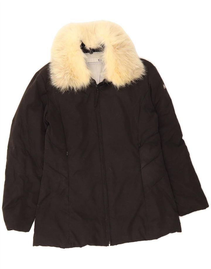 SERGIO TACCHINI Womens Padded Jacket UK 14 Medium Black Polyester Vintage Sergio Tacchini and Second-Hand Sergio Tacchini from Messina Hembry 