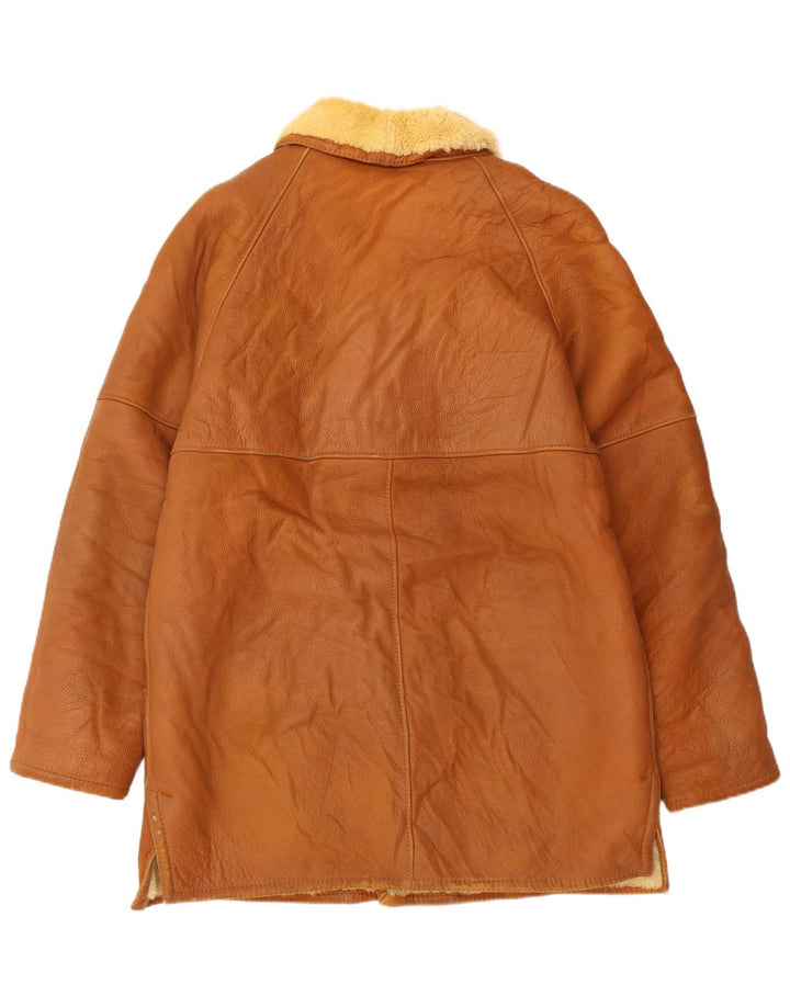 MABRUN Herre Shearling Jacket UK 36 Lille brunt læder