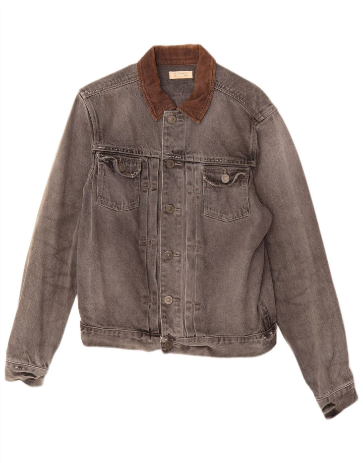 All Saints Herre denimjakke UK 36 Lille Grå Bomuld