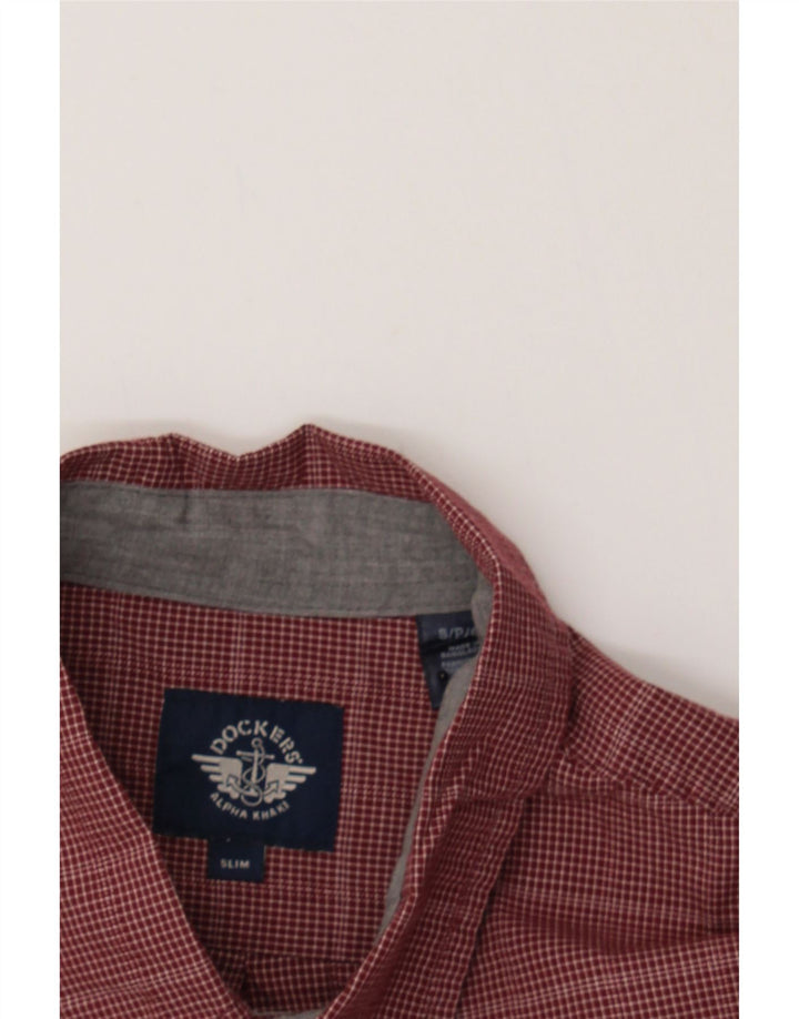 DOCKERS Mens Slim Shirt Small Red Check Cotton Vintage Dockers and Second-Hand Dockers from Messina Hembry 