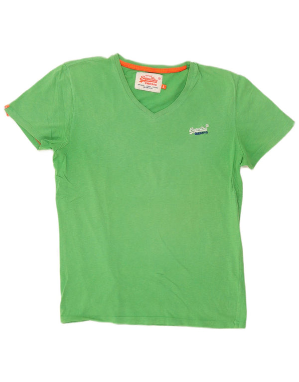 Superdry T-shirt top til mænd Stor grøn bomuld