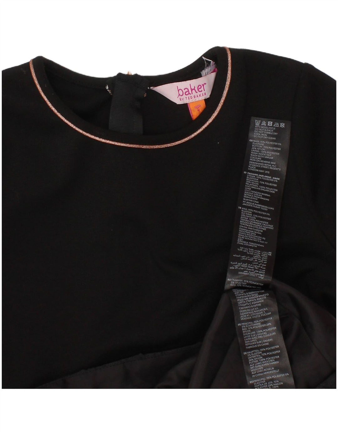 Ted Baker Girls A-Line Kjole 5-6 År Sort Polyester