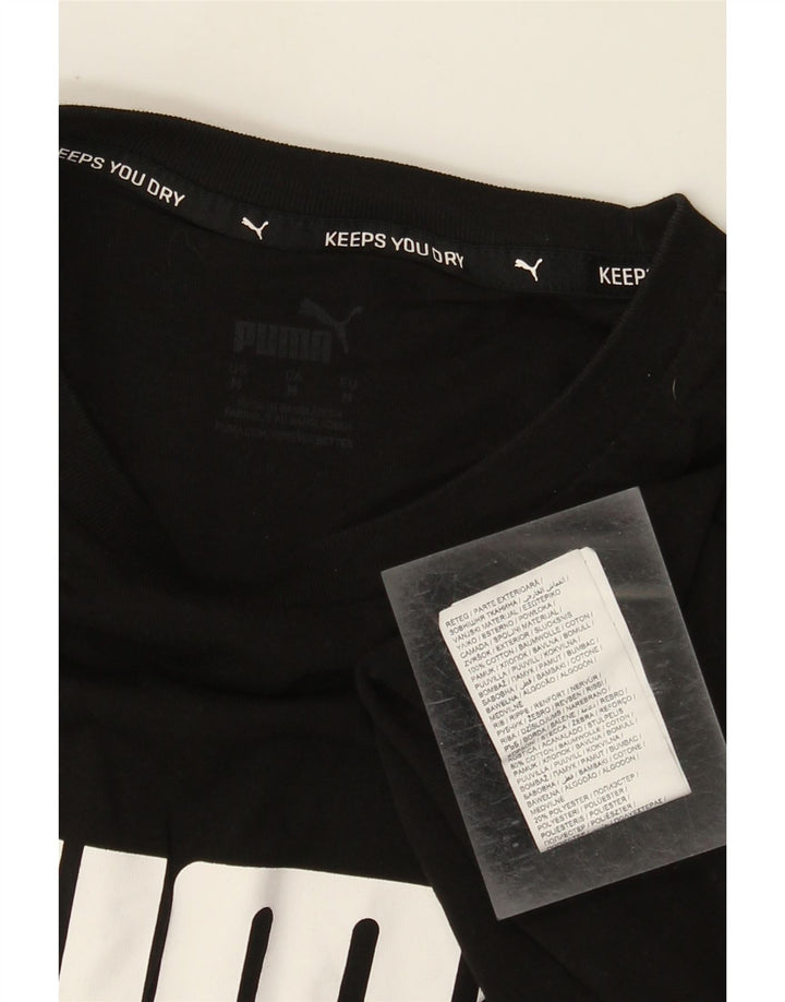 Puma Herre Grafisk T-Shirt Top Medium Sort Bomuld