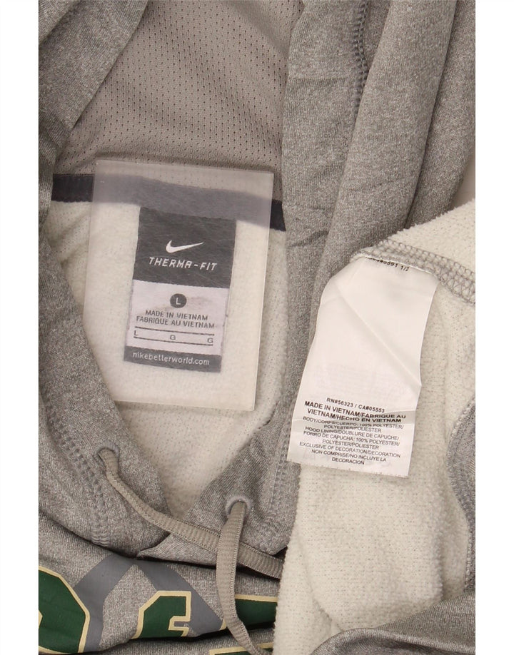 Nike Herre Baylor Bears Grafisk Hoodie Jumper Stor Grå Polyester