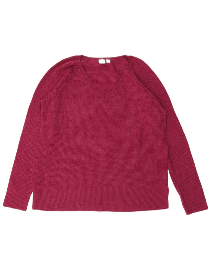 Gap Womens V-hals sweater UK 10 Small Pink Nylon