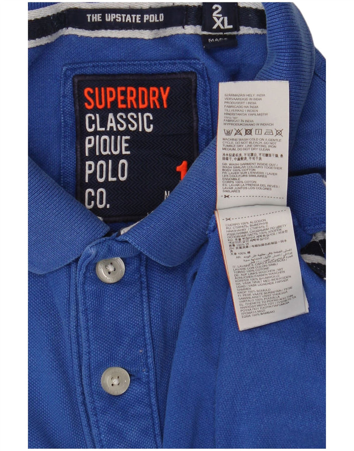 Superdry grafisk poloshirt til mænd 2XL blå bomuld