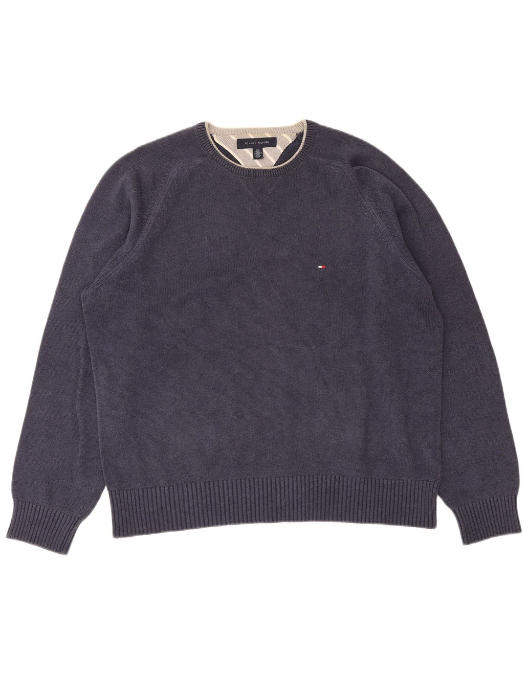Tommy Hilfiger Herre Crew Neck Jumper Sweater Large Navy Blue Classic