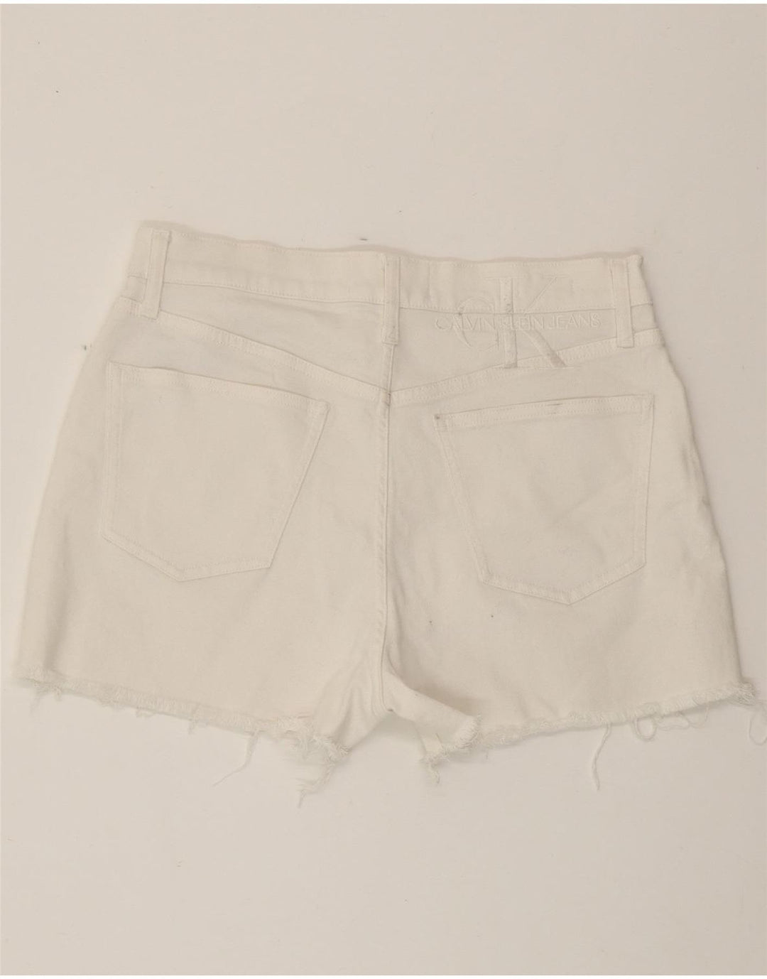 CALVIN KLEIN Dame Denim Shorts W30 Medium White Bomuld