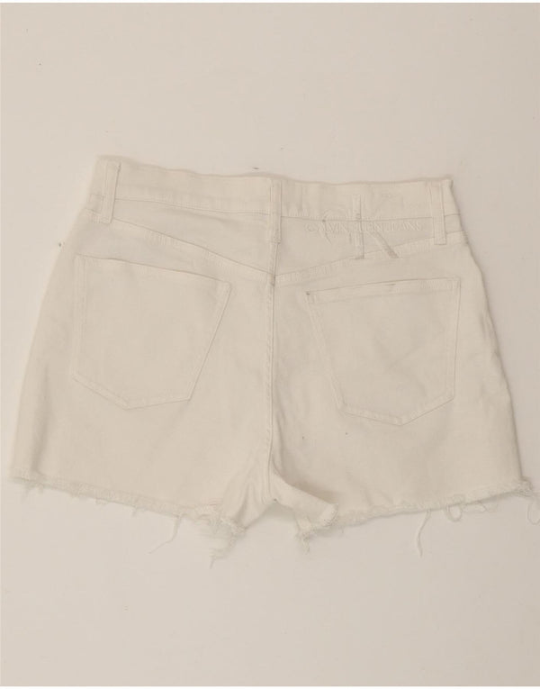 CALVIN KLEIN Dame Denim Shorts W30 Medium White Bomuld