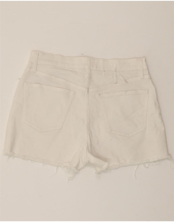 CALVIN KLEIN Dame Denim Shorts W30 Medium White Bomuld