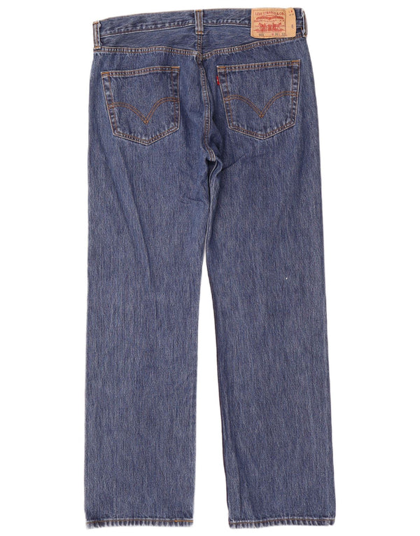 Levi's Herre 501 Straight Jeans W36 L32 Blå