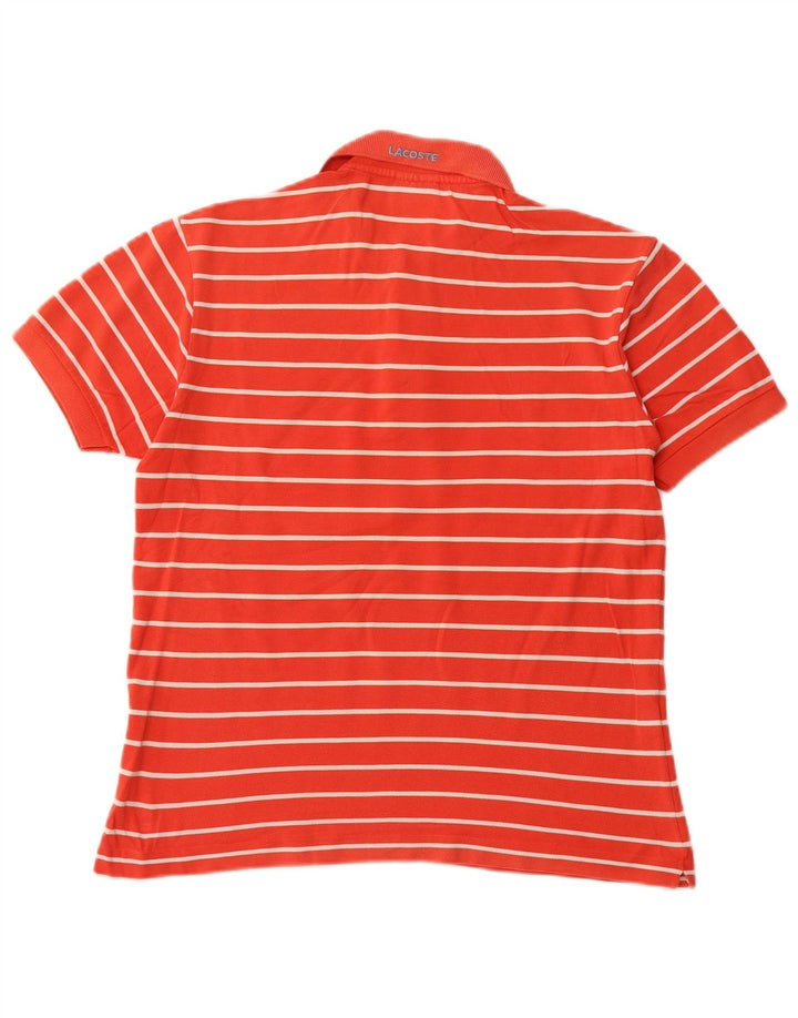 LACOSTE Poloskjorte til mænd str. 4 Medium orange stribet bomuld