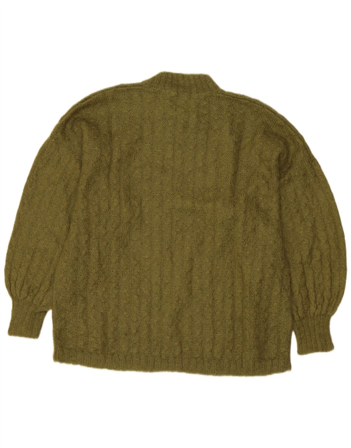 Vintage Dame Turtle Neck Jumper Sweater UK 14 Large Khaki