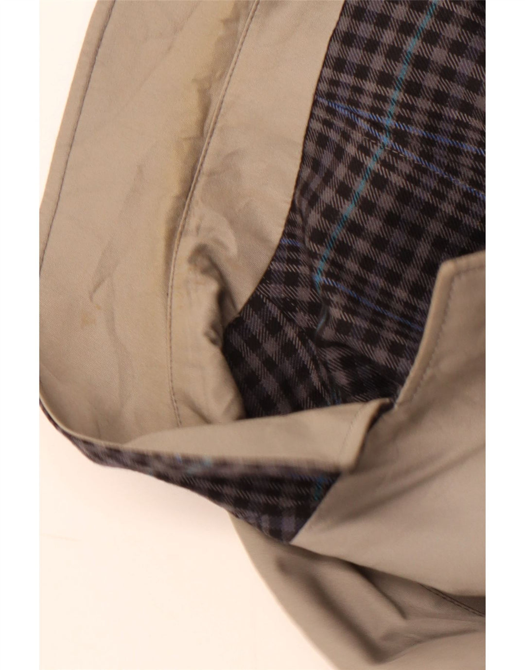 DIOLEN Vendbar Trench Coat til mænd UK 40 Large Grey Check Polyester