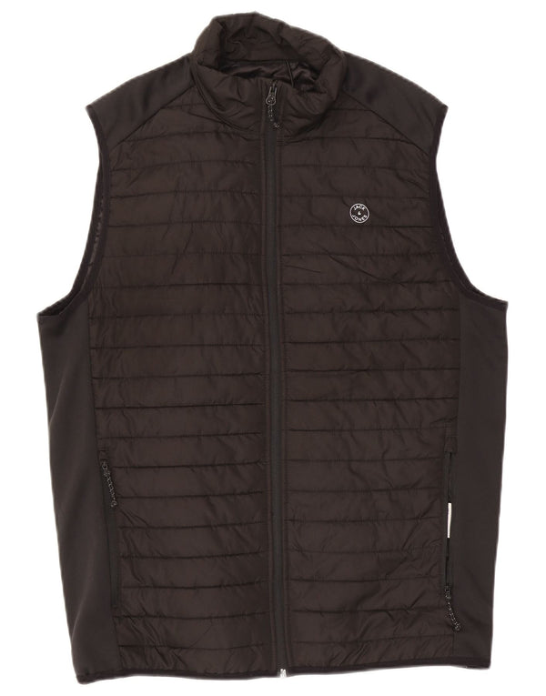 Jack & Jones Polstret Gilet UK 40 Large Black Colourblock Polyester