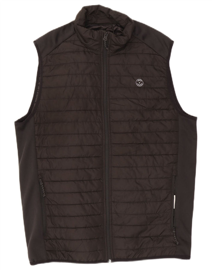 Jack & Jones Polstret Gilet UK 40 Large Black Colourblock Polyester