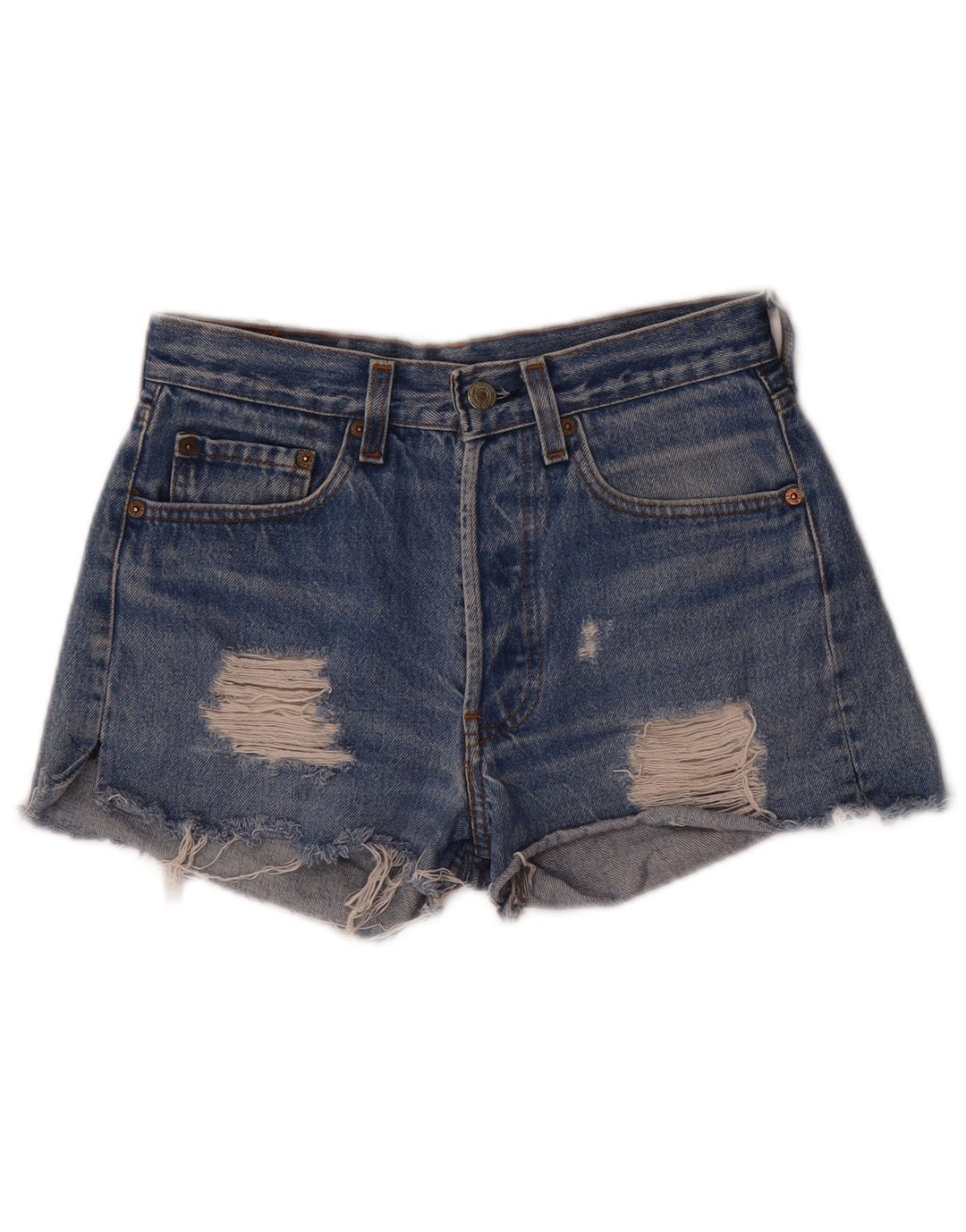 Levi's Dames Distressed Denim Shorts W26 Small Blue