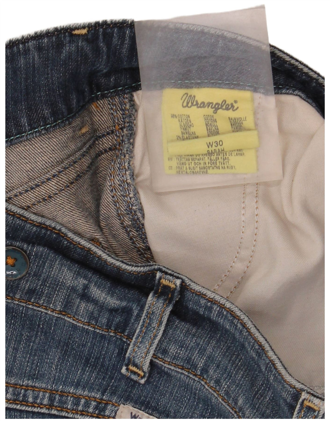 Wrangler Sarah Fit denimshorts til kvinder W30 mellemblå bomuld