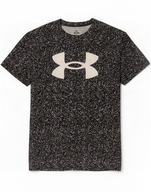 Under Armour Girls Grafisk T-Shirt Top 11-12 År Stor Sort Plettet