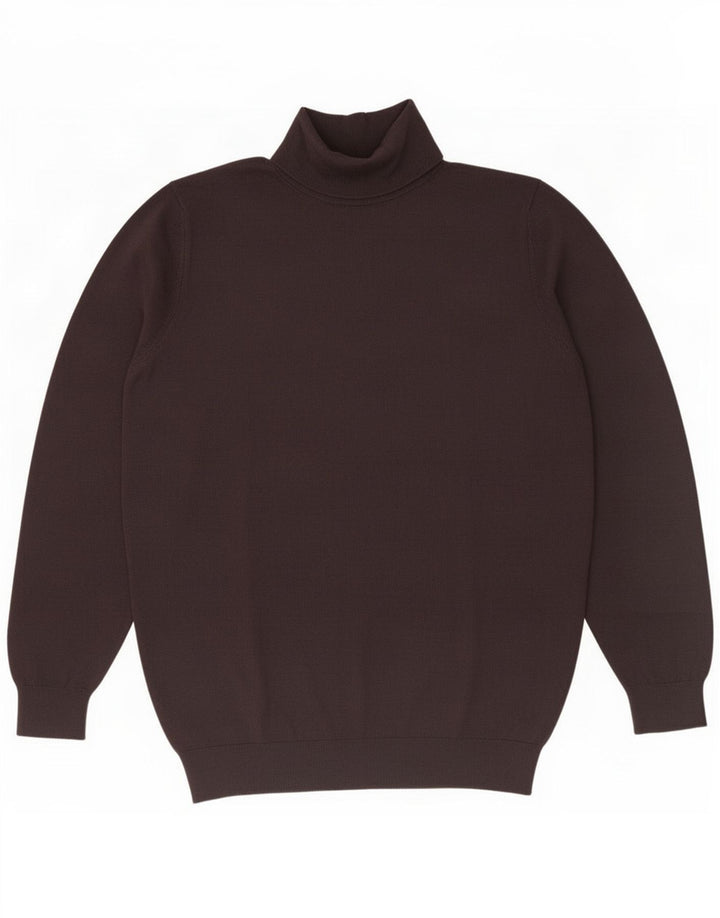 Zara Herre rullehals sweater Stor brun viskose