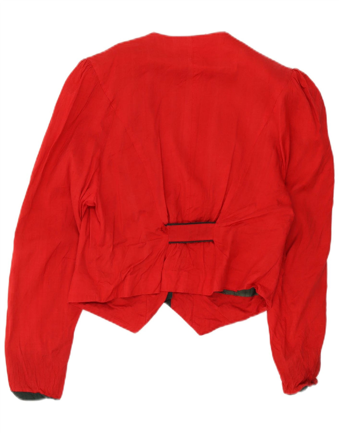 Vintage Dame Crop 3-knaps blazerjakke IT 44 Medium Red Acetate Heart
