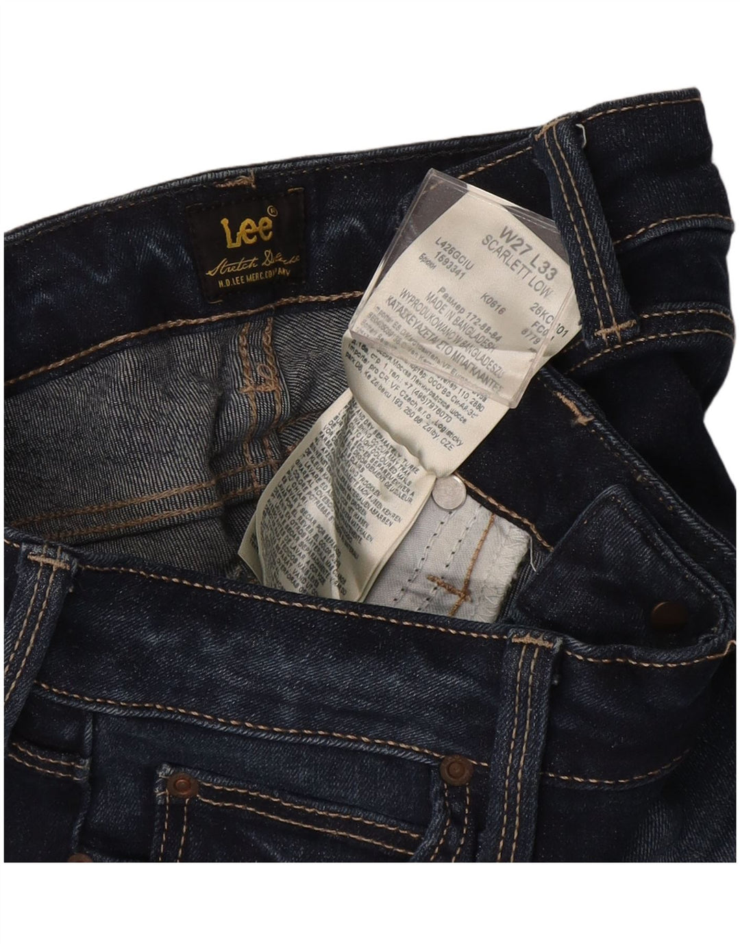 LEE Dame Scarlett Low Skinny Jeans W27 L33 Marineblå Bomuld