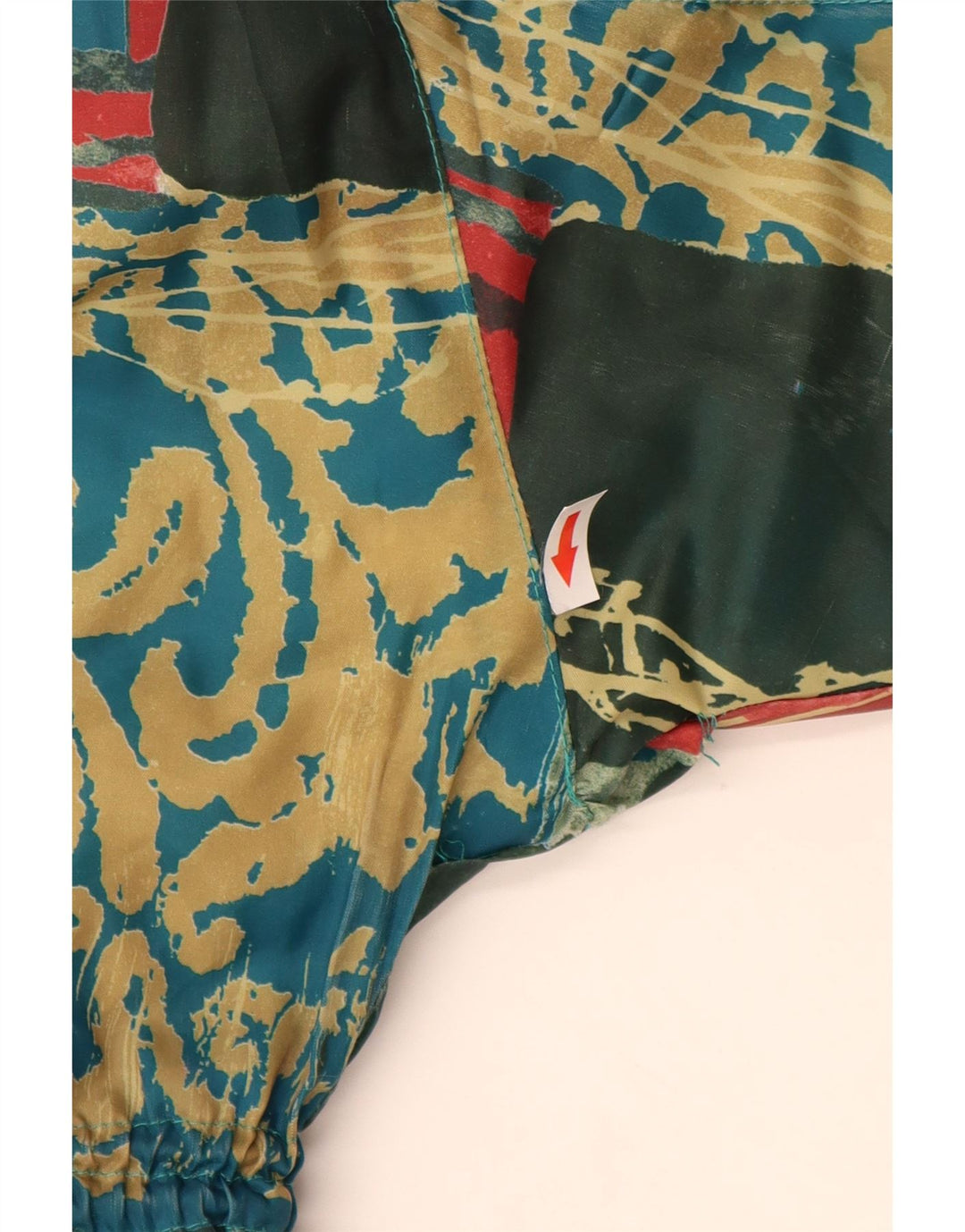 Vintage herre hætte vindjakke UK 38 mellemgrøn patchwork polyester