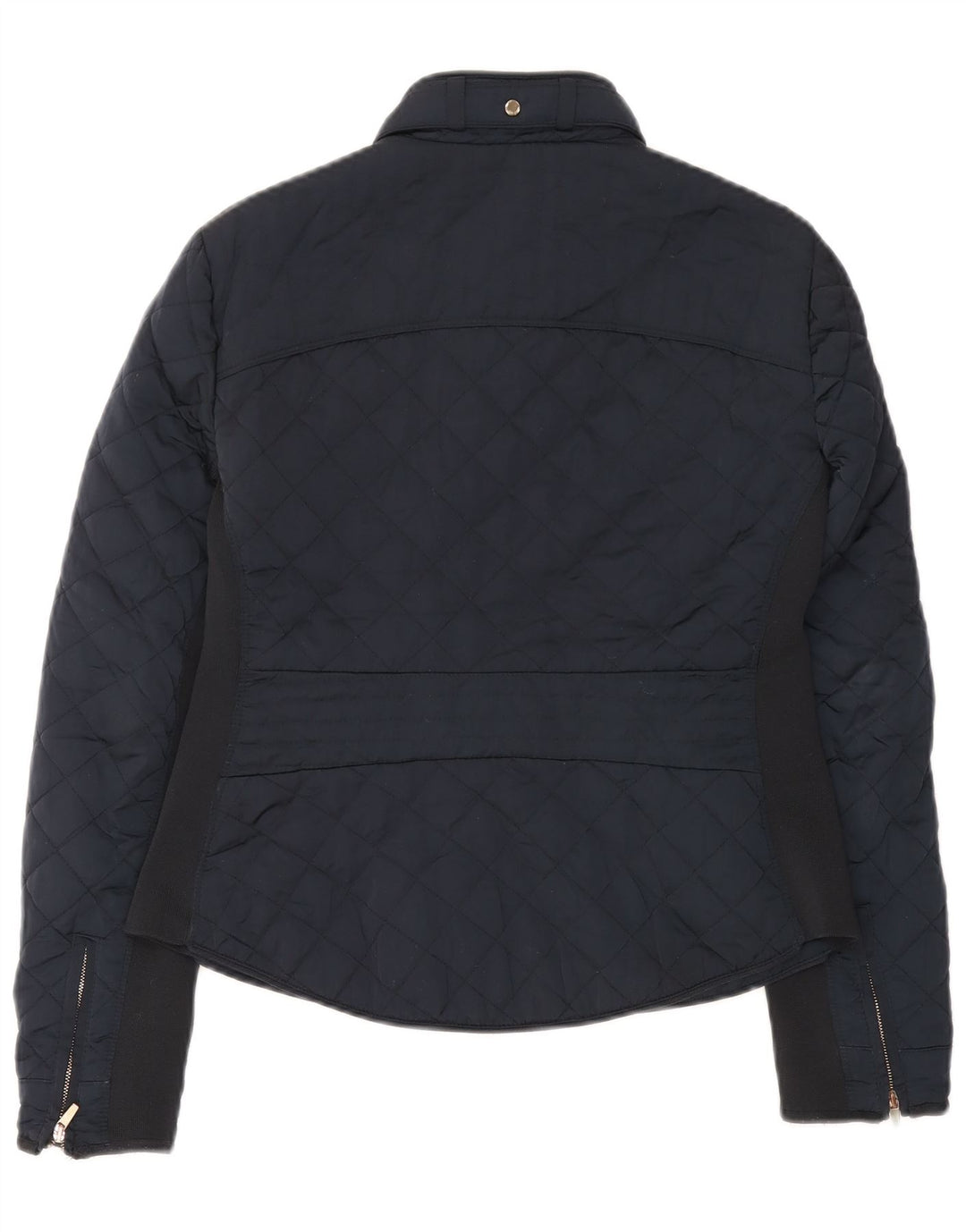 Zara Quiltet jakke til kvinder UK 14 Large Navy Blue