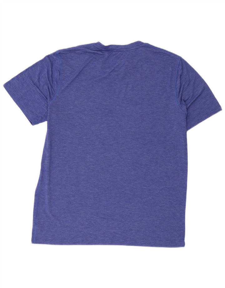 Champion Herre T-Shirt Top Stor Blå Flecked Polyester