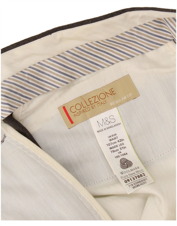 Marks & Spencer Herre Regular Fit Casual Bukser W42 L31 Sort uld