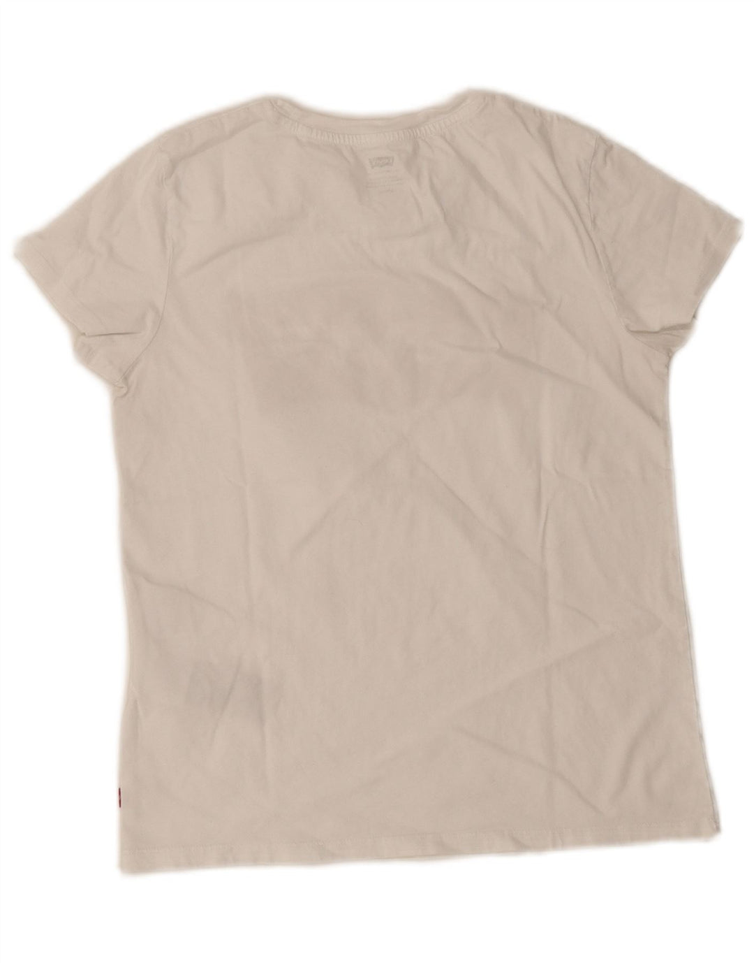 Levi's Dame Denizen Grafisk T-Shirt Top UK 10 Lille hvid bomuld