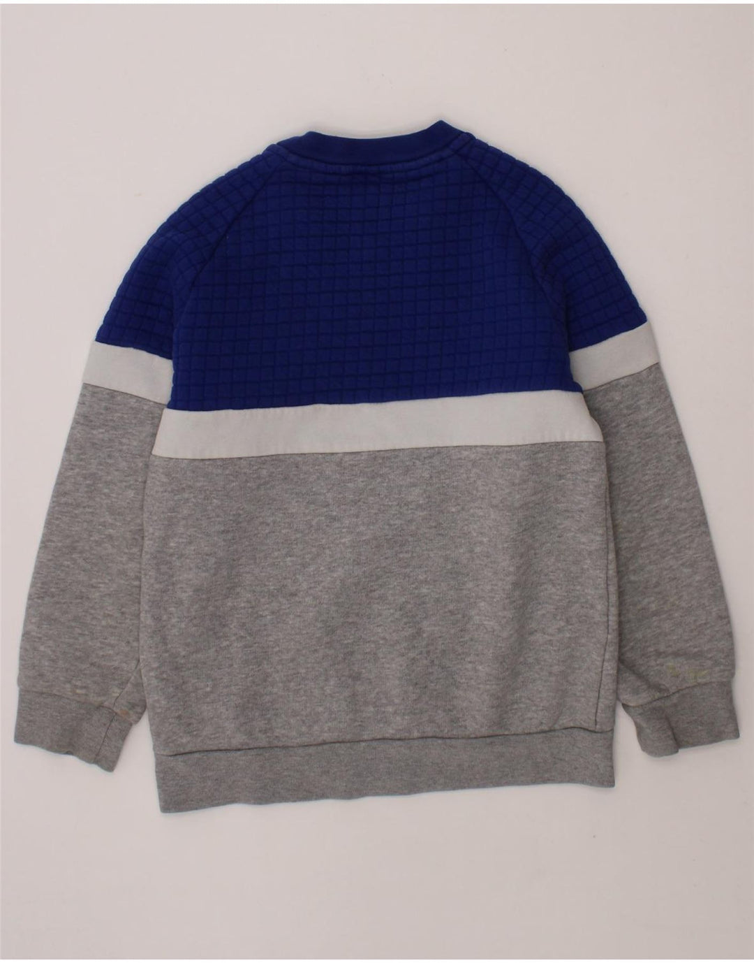 ADIDAS Boys Sweatshirt Jumper 5-6 Years Navy Blue Colourblock Polyester Vintage Adidas and Second-Hand Adidas from Messina Hembry 