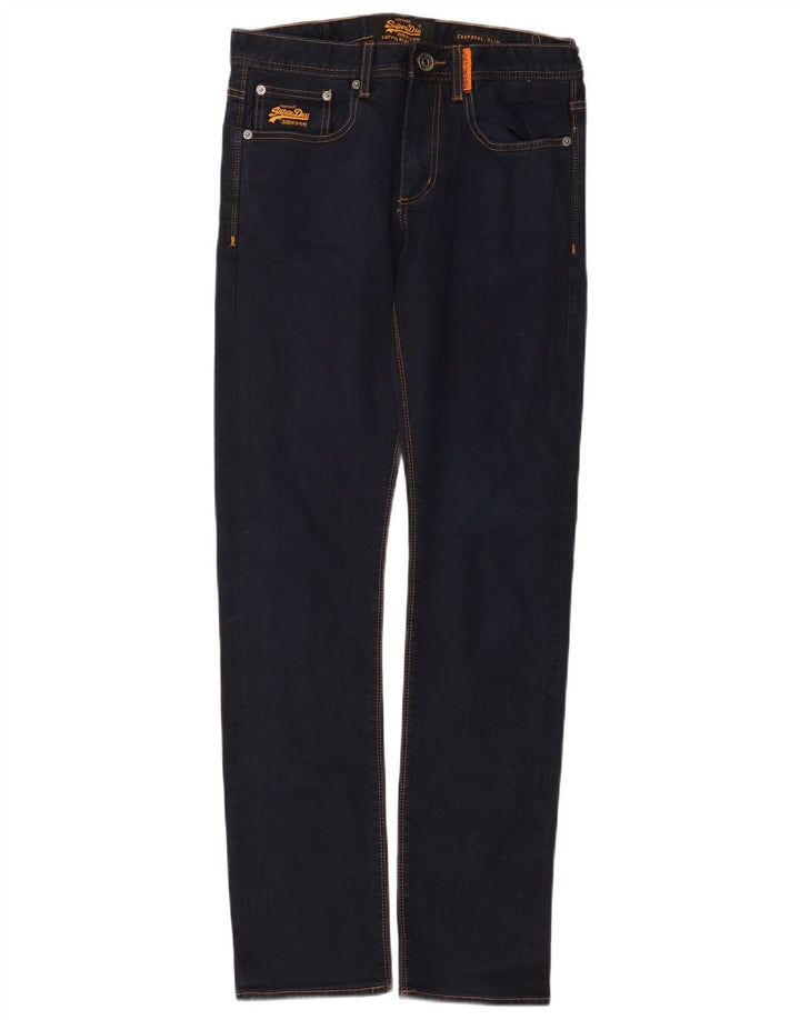 SUPERDRY Herre Corporal Slim Jeans W32 L34 Marineblå Bomuld