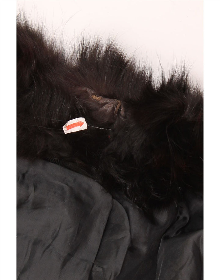 Vintage damepels læderjakke UK 14 Medium Sort