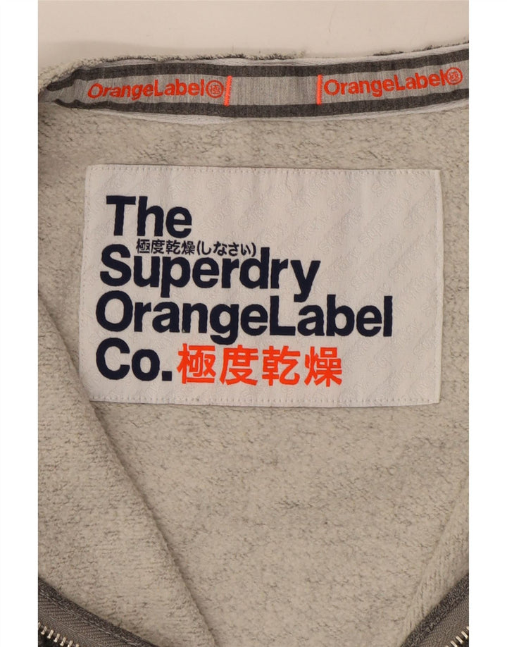 Superdry Womens abstrakt mønster træningsdragt topjakke UK 16 Large Grå