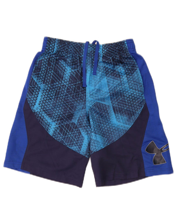 Under Armour Boys Heat Gear Sportsshorts 9-10 år Medium Blue Colourblock